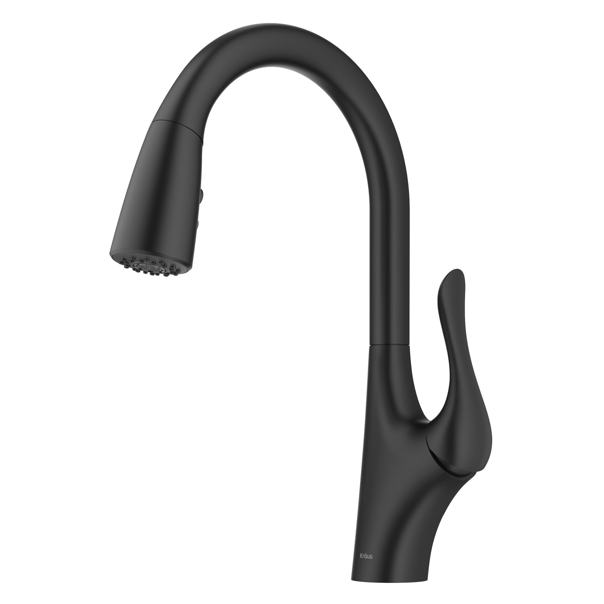 Matte Black Brass Pull-Down Kitchen Faucet with Spray