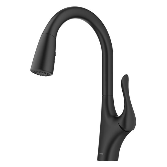 KRAUS Merlin Transitional Pull-Down Single Handle Kitchen Faucet in Matte Black