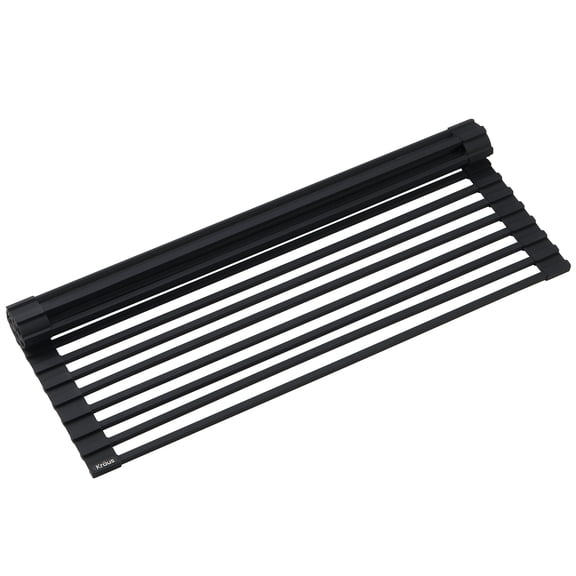 KRAUS Multipurpose Over-Sink Roll-Up Dish Drying Rack in Black