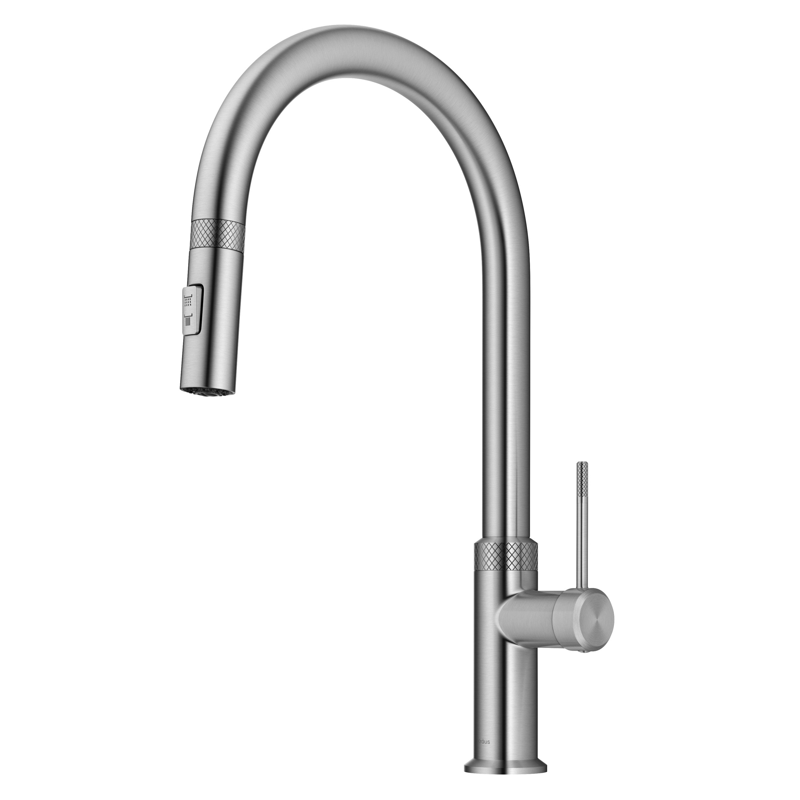 Spot-Free Stainless Steel High-Arc Kitchen Faucet with Pull-Down Spray