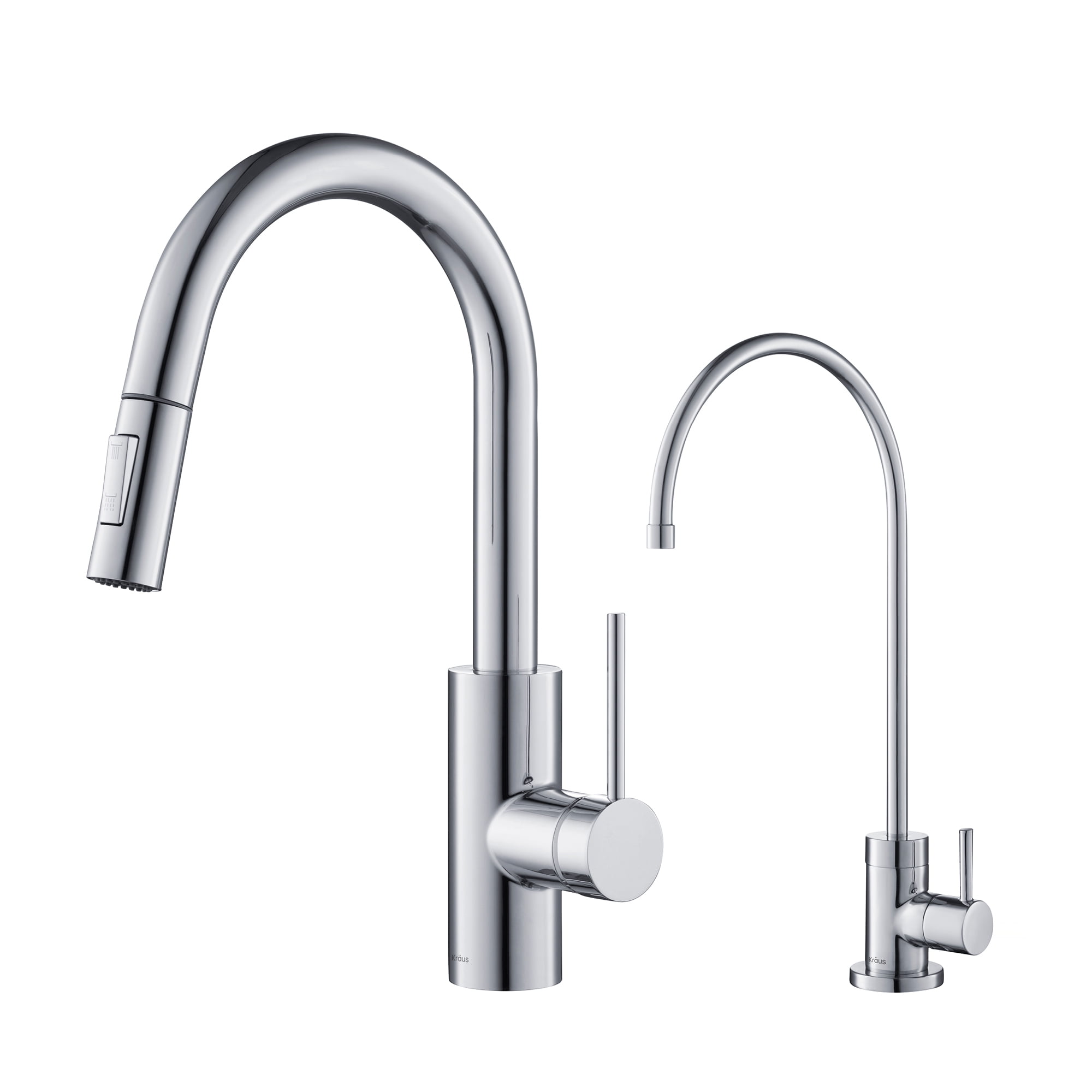 Chrome Modern Pull-Down Kitchen Faucet with Spray