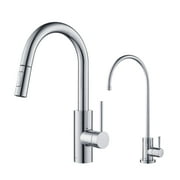 KRAUS Oletto™ Pull-Down Kitchen Faucet and Purita™ Water Filter Faucet Combo in Chrome