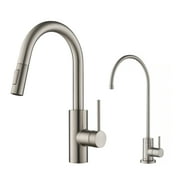 KRAUS Oletto™ Pull-Down Kitchen Faucet and Purita™ Water Filter Faucet Combo in Spot Free Stainless Steel