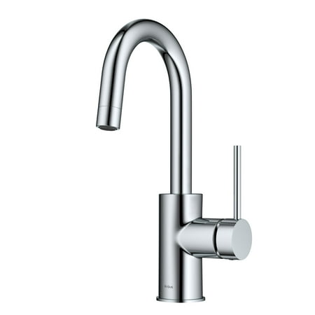 KRAUS Oletto Single Handle Kitchen Bar Faucet with QuickDock Top Mount Installation Assembly Assembly in Chrome