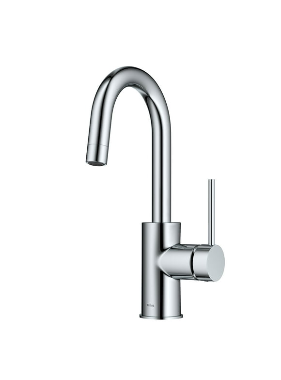 KRAUS Oletto Single Handle Kitchen Bar Faucet with QuickDock Top Mount Installation Assembly Assembly in Chrome