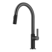 KRAUS Oletto Single Handle Pull-Down Kitchen Faucet in Matte Black / Spot Free Black Stainless Steel
