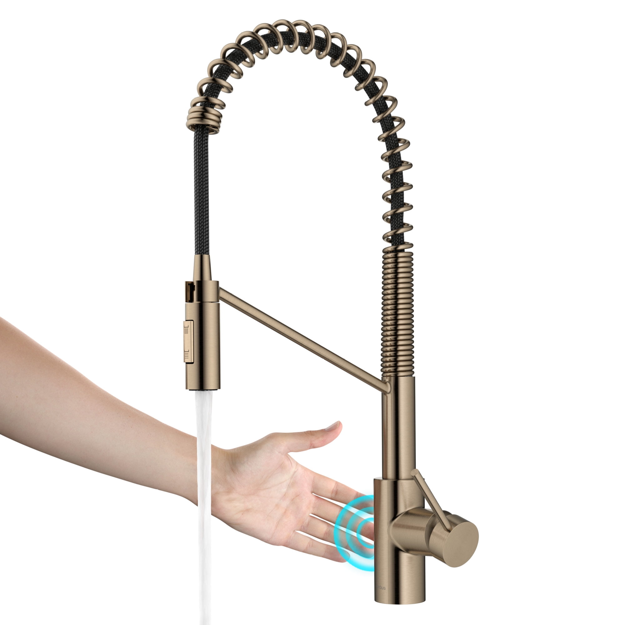 Antique Bronze Touchless Pull-Down Kitchen Faucet with Spray