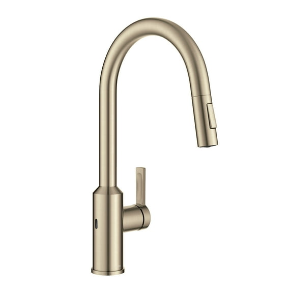 KRAUS Oletto Touchless Sensor Pull-Down Single Handle Kitchen Faucet in Spot-Free Antique Champagne Bronze