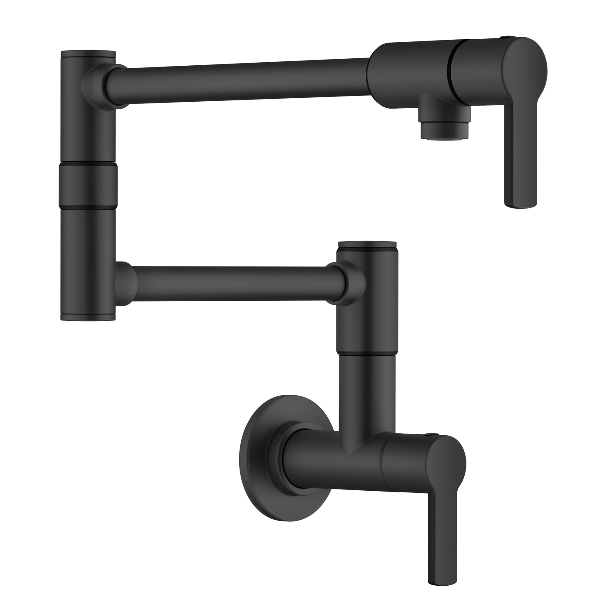 KRAUS® Oletto™ Wall Mount Pot Filler Kitchen Faucet with Retractable Arm in Matte Black
