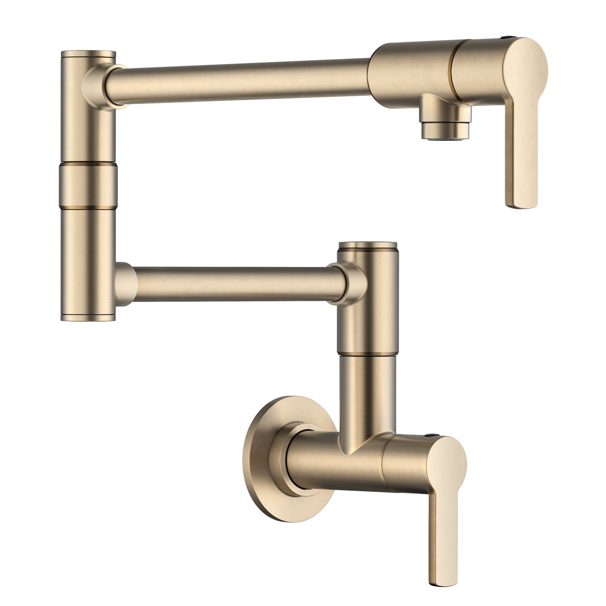 KRAUS® Oletto™ Wall Mount Pot Filler Kitchen Faucet with Retractable Arm in Spot-Free Antique Champagne Bronze