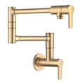 thumbnail image 1 of KRAUS® Oletto™ Wall Mount Pot Filler Kitchen Faucet with Retractable Arm in Spot-Free Brushed Brass, 1 of 14