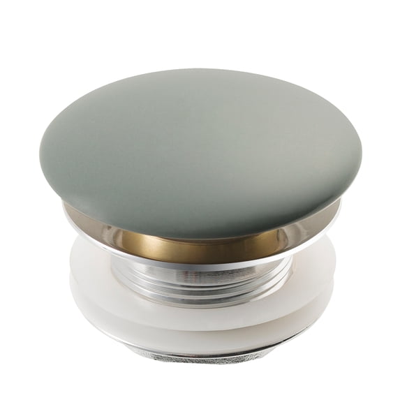 KRAUS Pop-Up Drain with Porcelain Ceramic Top for Bathroom Sink without Overflow, Gloss Grey