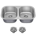thumbnail image 1 of KRAUS Premier 32” Undermount 50/50 Double Bowl 18-Gauge Stainless Steel Kitchen Sink, 1 of 8