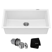 KRAUS  Quarza  31  Granite Undermount Single Bowl White Kitchen Sink