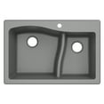 thumbnail image 1 of KRAUS Quarza 33 Dual Mount 60/40 Double Bowl Granite Kitchen Sink in Grey, 1 of 14