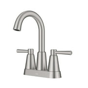 KRAUS Ramus 2-Handle 4-inch Centerset Bathroom Faucet in Spot-Free Brushed Nickel with Pop Up Drain and Supply Lines