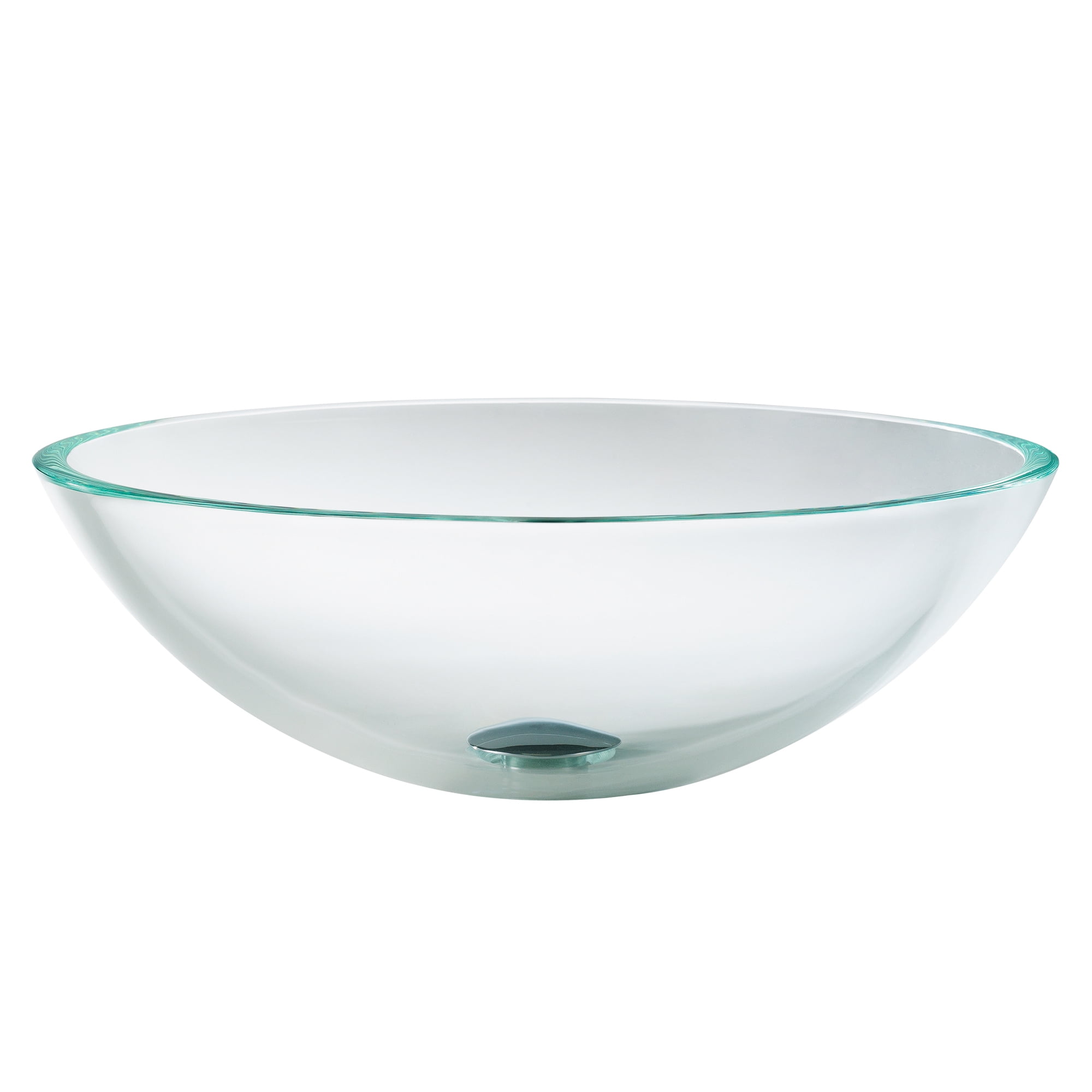 Crystal Clear Round Glass Vessel Bathroom Sink with Engraved Design