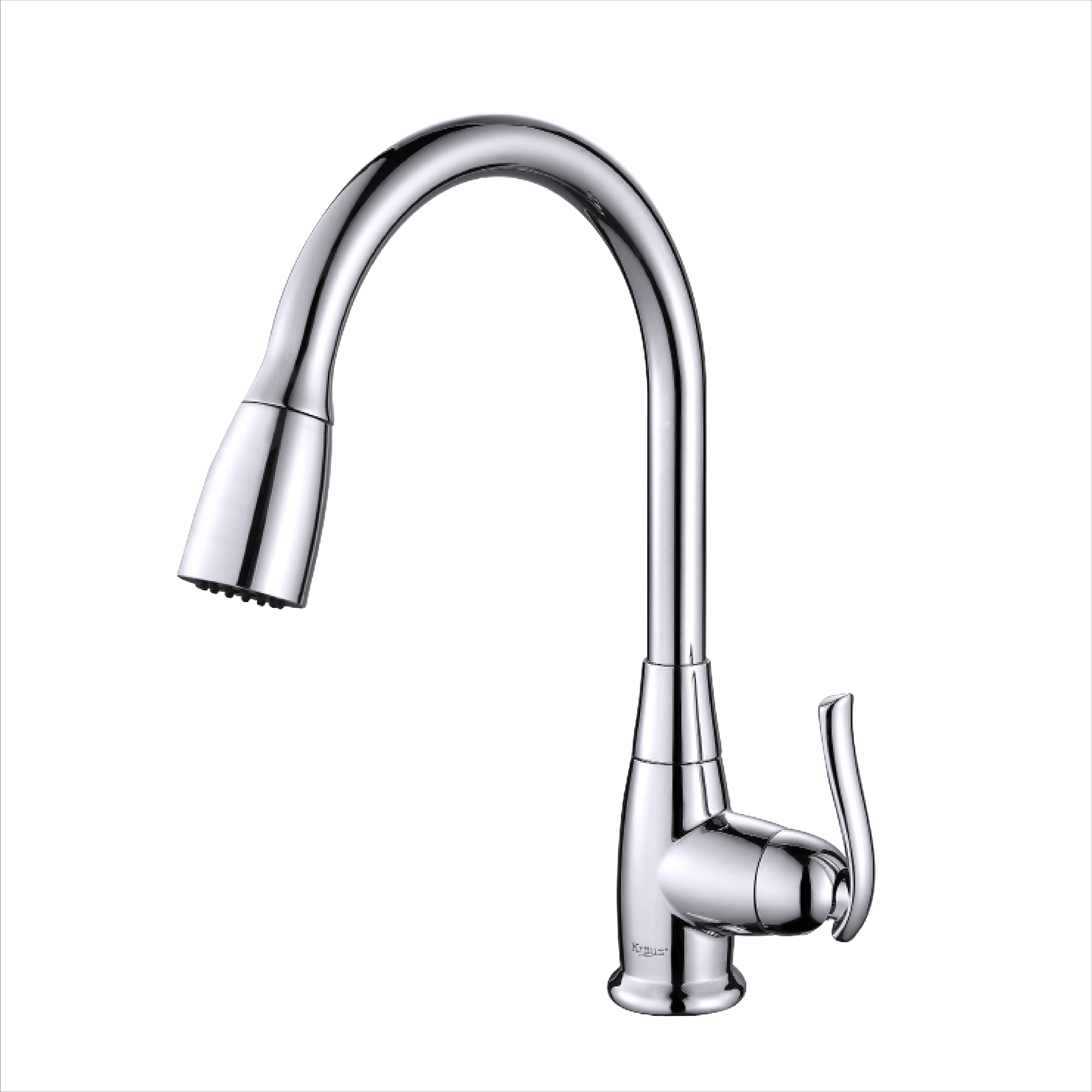 KRAUS Single-Handle Stainless Steel High Arch Kitchen Faucet with Pull ...