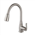 thumbnail image 1 of KRAUS Single-Handle Stainless Steel High Arch Kitchen Faucet with Pull Down Dual-Function Sprayer in Satin Nickel, 1 of 9