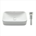 thumbnail image 1 of KRAUS Soft Rectangular Ceramic Vessel Bathroom Sink in White with Pop-Up Drain in Chrome, 1 of 9