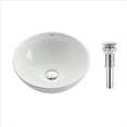thumbnail image 1 of KRAUS Soft Round Ceramic Vessel Bathroom Sink in White with Pop-Up Drain in Chrome, 1 of 10