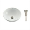 thumbnail image 1 of KRAUS Soft Round Ceramic Vessel Bathroom Sink in White with Pop-Up Drain in Satin Nickel, 1 of 6