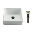 thumbnail image 1 of KRAUS Square Ceramic Vessel Bathroom Sink in White with Pop-Up Drain in Oil Rubbed Bronze, 1 of 6