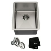 KRAUS Standart Pro 14 Undermount Single Bowl 16 Gauge Stainless Steel Bar Kitchen Sink