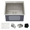 thumbnail image 1 of KRAUS Standart PRO 22" Drop In / Top Mount 16 Gauge Deep Laundry Utility Stainless Steel Kitchen Sink, 1 of 7