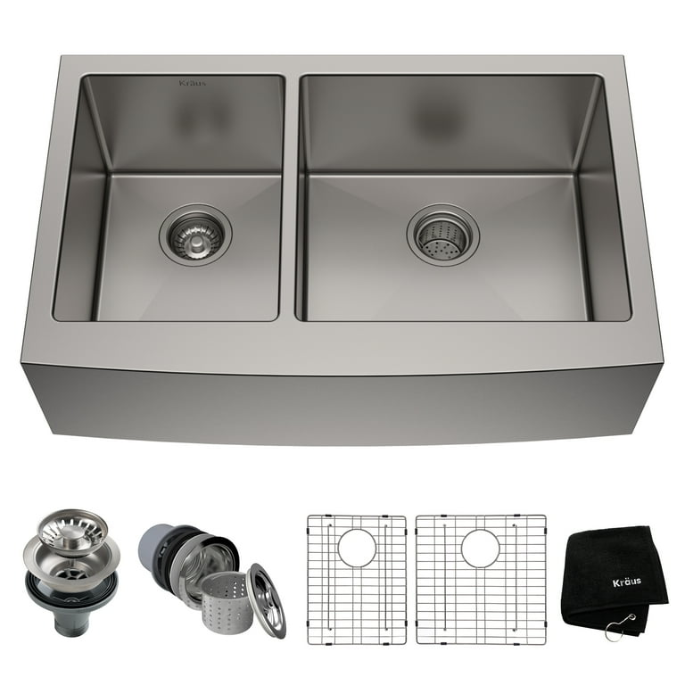 Kraus Standart PRO 32.88-in x 20.75-in Stainless Steel Single Bowl Tall (8-in or Larger) Undermount Apron Front/Farmhouse Residential Kitchen Sink Kraus Standart PRO 32.88-in x 20.75-in Stainless Steel Single Bowl Tall (8-in or Larger) Undermount Apron Front/Farmhouse Residential Kitchen Sink