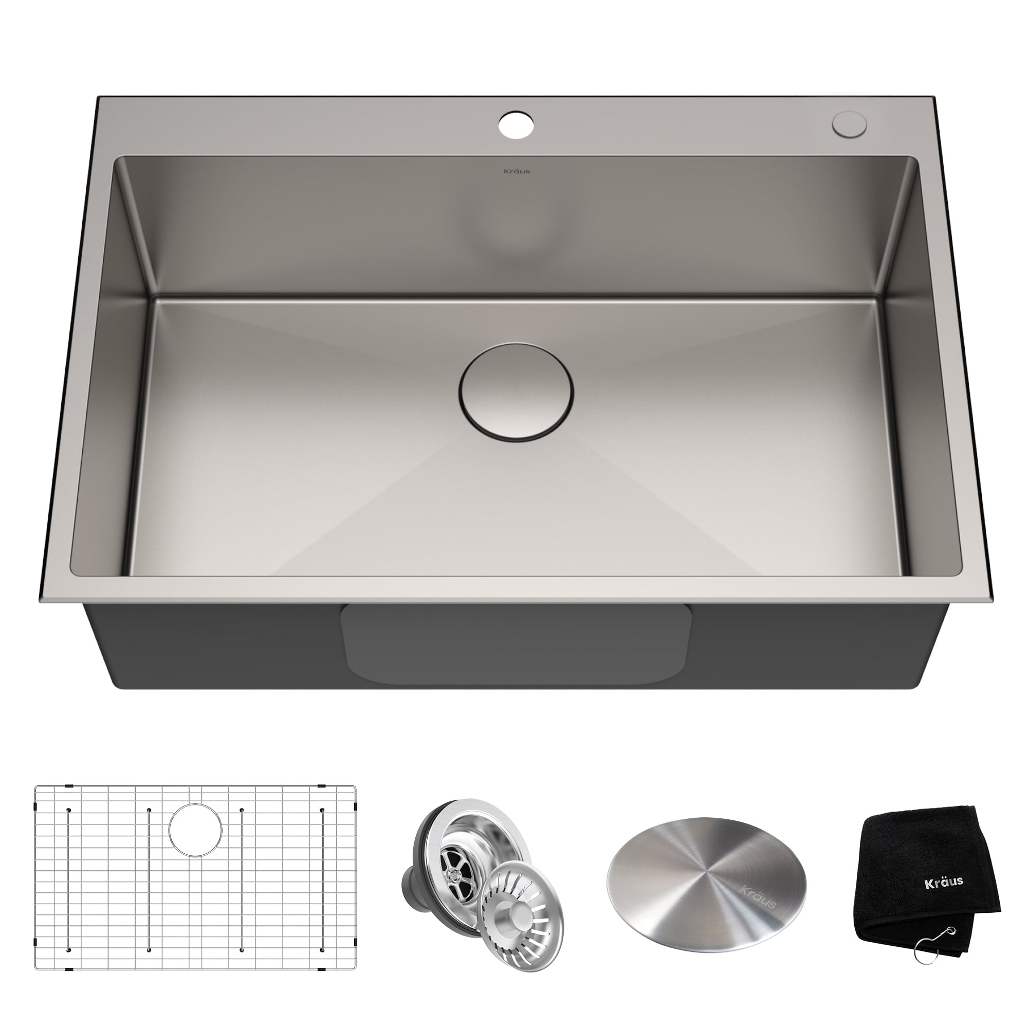 Kraus Standart PRO 33-inch 16 Gauge Undermount Single Bowl Stainless Steel Kitchen Sink KHU100-33