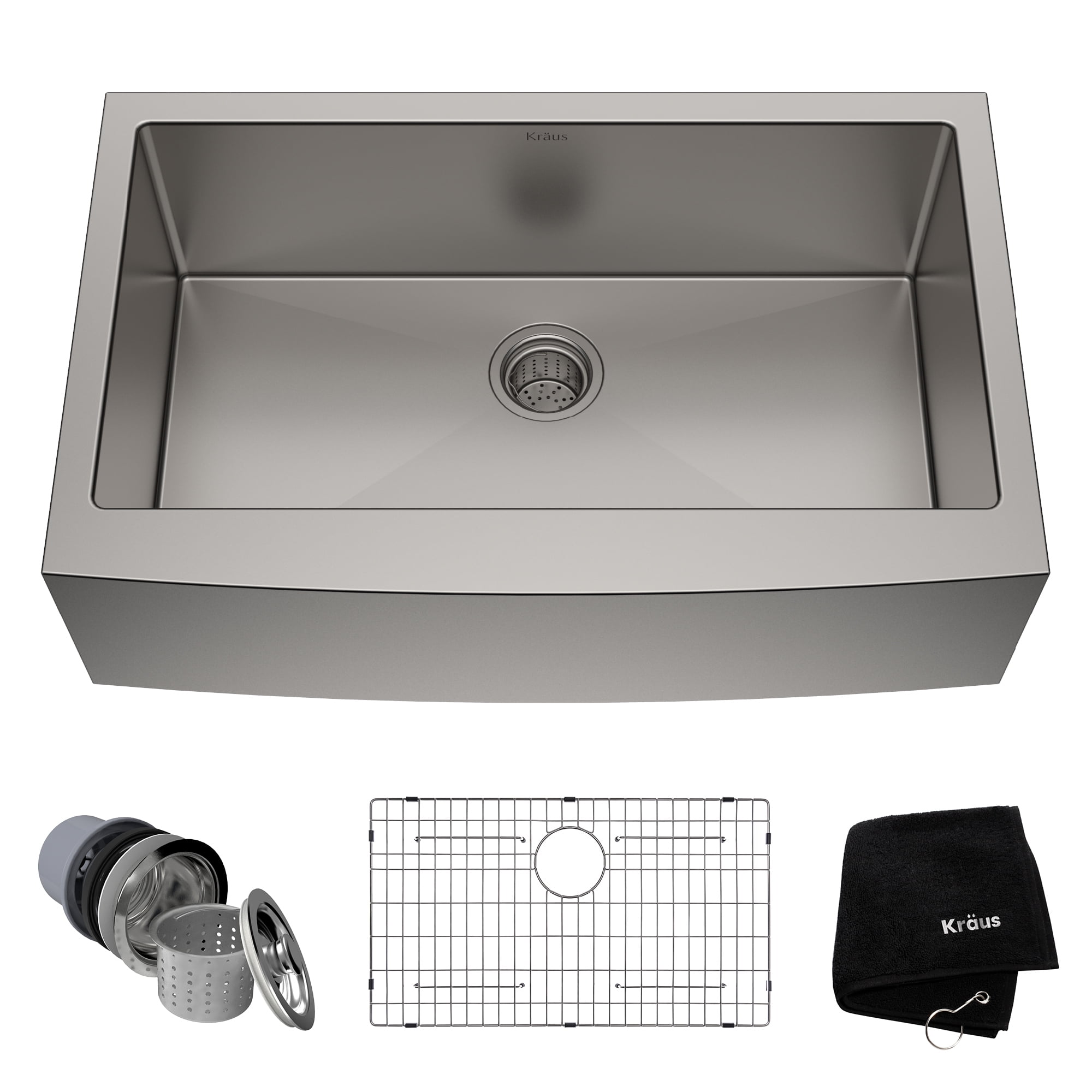 Kraus 33" Satin Stainless Steel Farmhouse Apron Sink