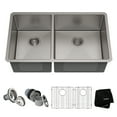 thumbnail image 1 of KRAUS Standart Pro 33" Undermount 60/40 Double Bowl 16 Gauge Stainless Steel Kitchen Sink, 1 of 8