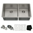 thumbnail image 1 of KRAUS Standart Pro 33" Undermount 60/40 Double Bowl 16 Gauge Stainless Steel Kitchen Sink, 1 of 8