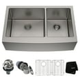 thumbnail image 1 of KRAUS Standart Pro 33" Apron Front Farmhouse 16 Gauge 60/40 Double Bowl Stainless Steel Kitchen Sink, 1 of 8