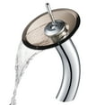 thumbnail image 1 of KRAUS Tall Waterfall Bathroom Faucet for Vessel Sink with Clear Brown Glass Disk, Chrome Finish, 1 of 10