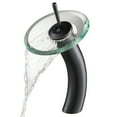 thumbnail image 1 of KRAUS Tall Waterfall Bathroom Faucet for Vessel Sink with Clear Glass Disk, Oil Rubbed Bronze Finish, 1 of 10