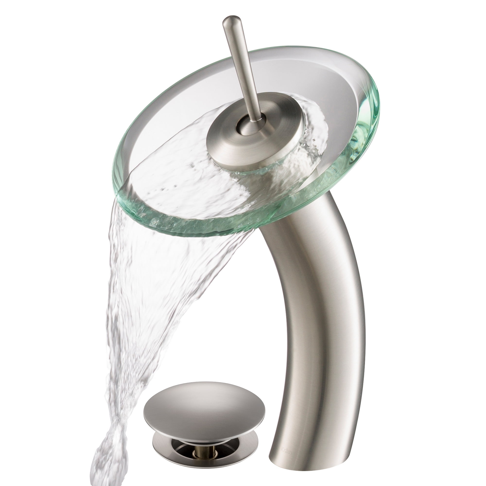 Contemporary Gold Brass Vessel Faucet with Nickel Accents