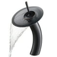 thumbnail image 1 of KRAUS Tall Waterfall Bathroom Faucet for Vessel Sink with Frosted Black Glass Disk, Oil Rubbed Bronze Finish, 1 of 10