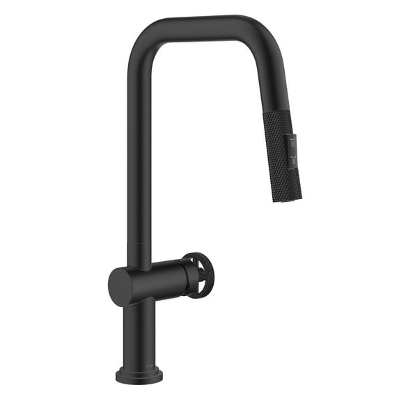 KRAUS Urbix Industrial Pull-Down Single Handle Kitchen Faucet in Matte Black