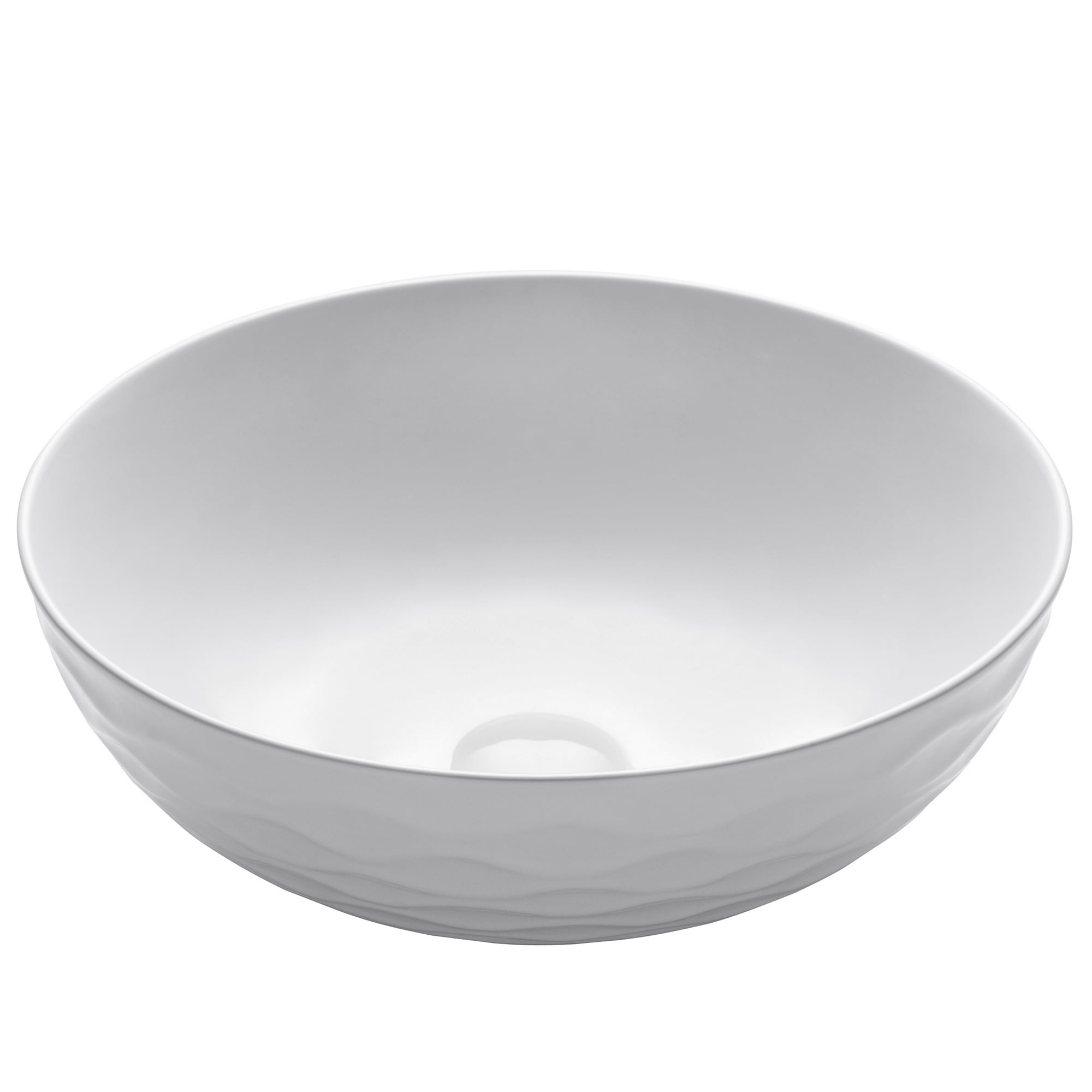 Viva Round White Ceramic Vessel Bathroom Sink, 16 1/2 in.