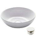 thumbnail image 1 of KRAUS Viva Round White Porcelain Ceramic Vessel Bathroom Sink with Pop-Up Drain, 13 in. D x 4 3/8 in. H, 1 of 16