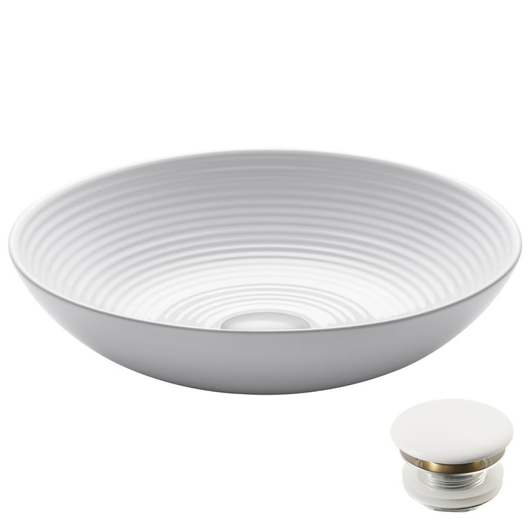Viva 16-1/2 in. Round Porcelain Ceramic Vessel Sink in White Viva 16-1/2 in. Round Porcelain Ceramic Vessel Sink in White
