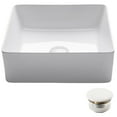 thumbnail image 1 of KRAUS Viva Square White Porcelain Ceramic Vessel Bathroom Sink with Pop-Up Drain, 15 5/8 in. L x 15 5/8 in. W x 5 1/8 in. H, 1 of 16