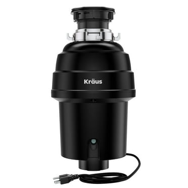 KRAUS WasteGuard 1 HP Continuous Feed Garbage Disposal with Ultra-Quiet Motor for Kitchen Sinks with Power Cord and Flange Included