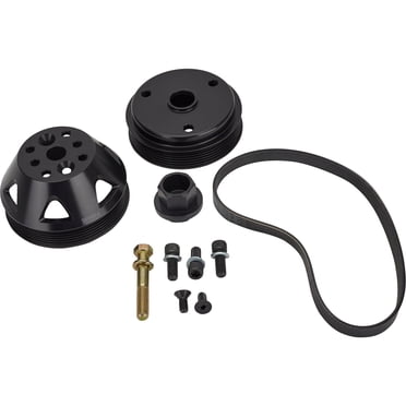 Chap Performance Small Block Chevy Serpentine Pulley Conversion Kit - ALT, PS, Long Water Pump (SBC-KIT17)