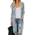 thumbnail image 1 of KRE Prime Women Printed Open Front Longline Cardigan, 1 of 25