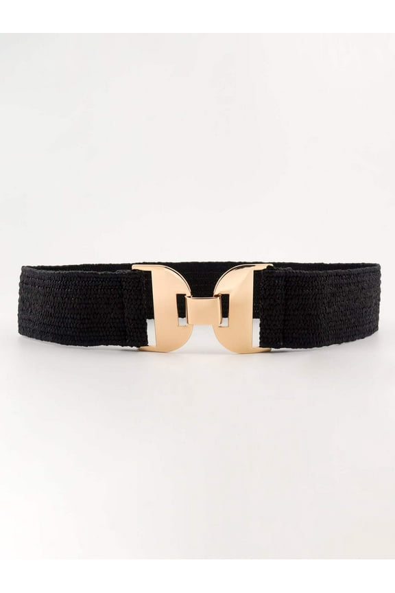 Women Alloy Buckle Elastic Belt