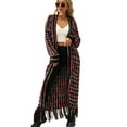 thumbnail image 1 of KRE Prime Women Multicolored Open Front Fringe Hem Cardigan, 1 of 10