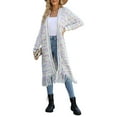 thumbnail image 1 of KRE Prime Women Multicolored Open Front Fringe Hem Cardigan, 1 of 10